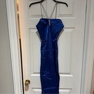 Blue evening gown